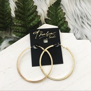 THALIA SODI Gold Rhinestone Hoops